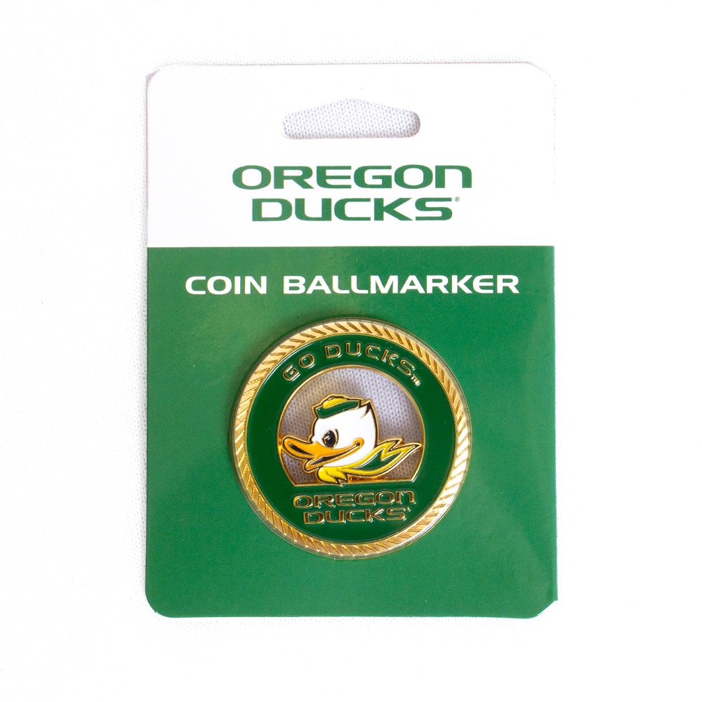 Fighting Duck, Green, Sports Equipment, Sports, 1.56", Golf, Pac-Golf, Coin, Ball Marker, Go Ducks, Mighty Oregon, 832079